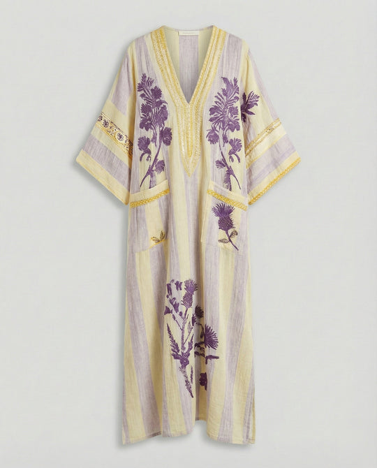 Leinen Kaftan Maxikleid Damen