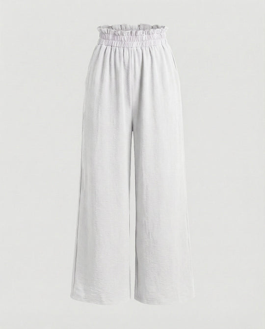 Damen Culotte-Hosen mit weitem Bein und elastischem Bund