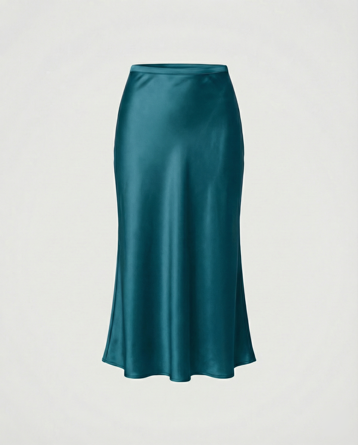 Damen eleganter Midirock mit sanftem Schnitt und hohem Bund