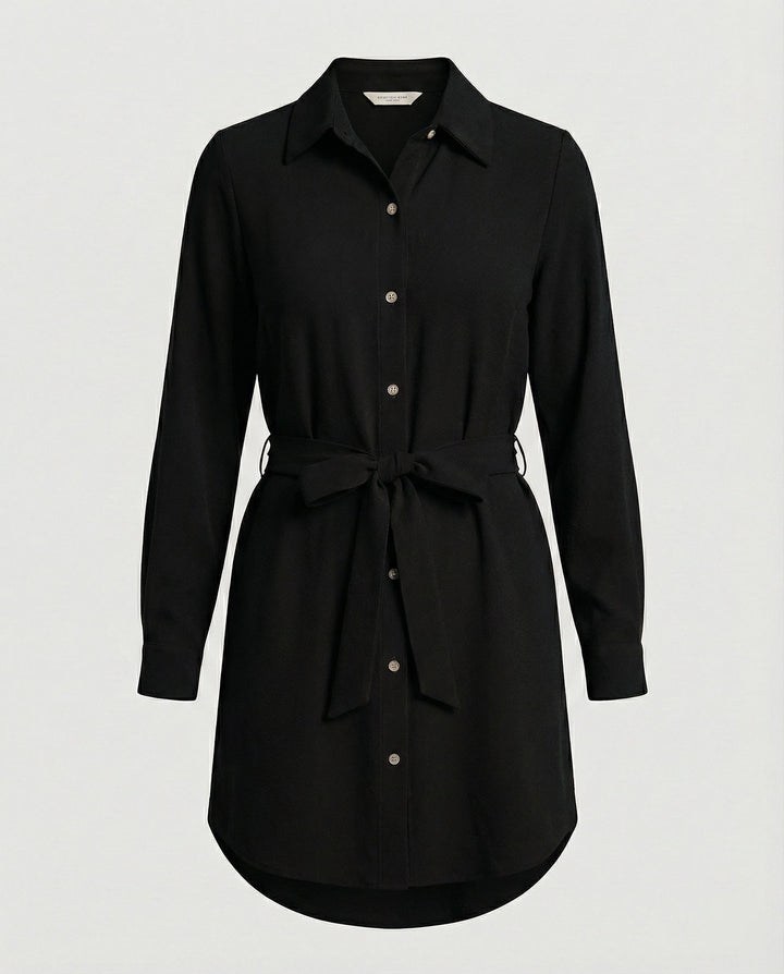 Freizeitkleid Damen knielang mit Knopfleiste