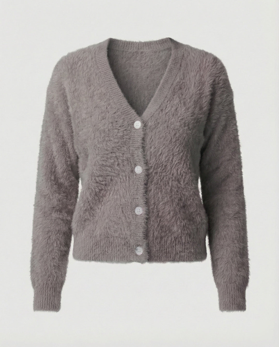 Strickjacke Damen kuschelig mit V-Ausschnitt und Knopfdetails