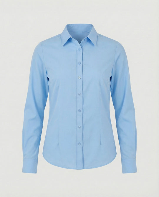 Taillierte Hemdbluse Damen mit Kentkragen