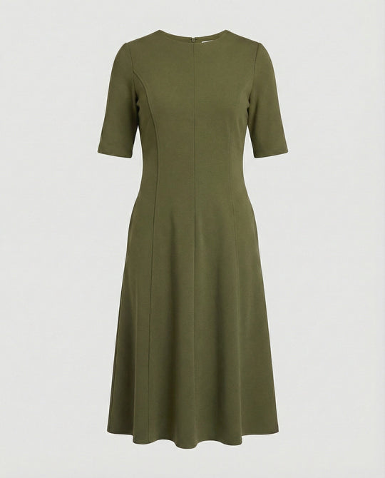 Damen Midikleid elegant Halbarm