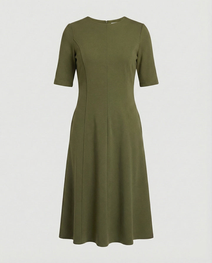 Damen Midikleid elegant Halbarm