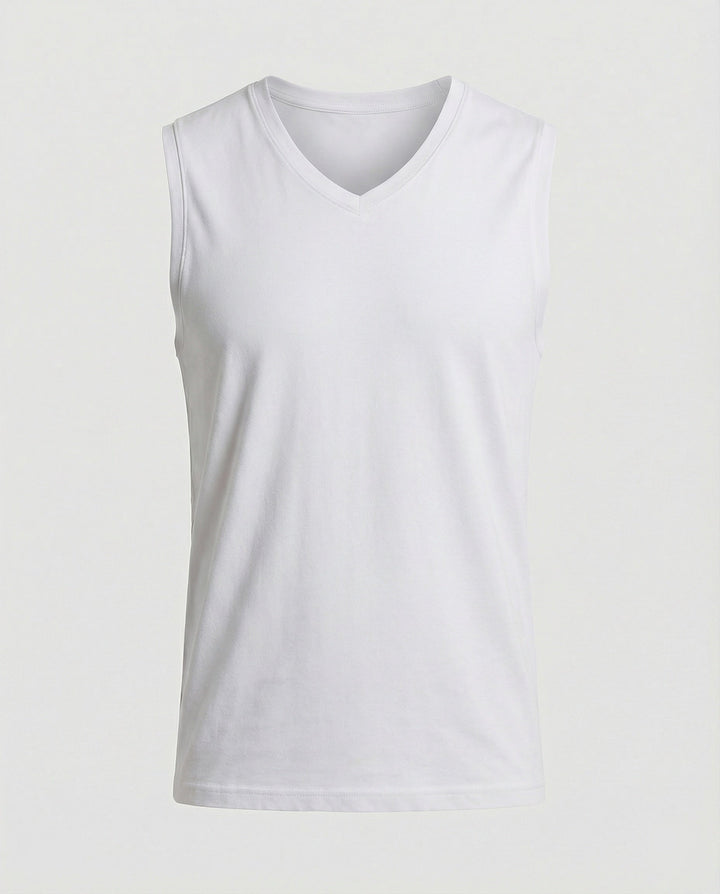 Herren ärmelloses V-Ausschnitt-Tanktop aus atmungsaktivem Stretchmaterial