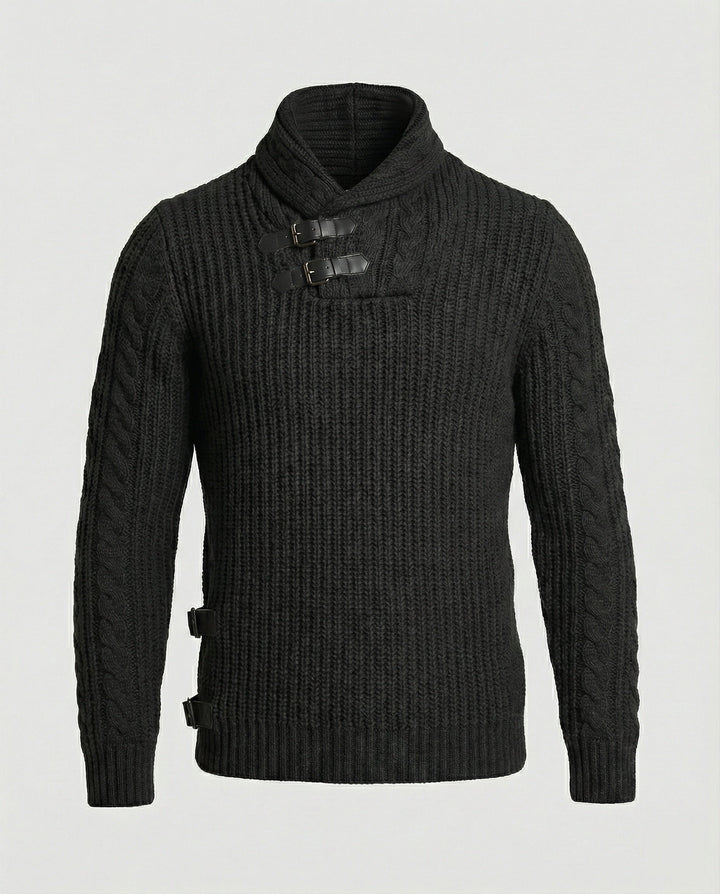Stylischer Asymmetrischer Strickpullover Herren