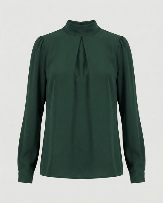 Damen elegante Bluse mit Stehkragen