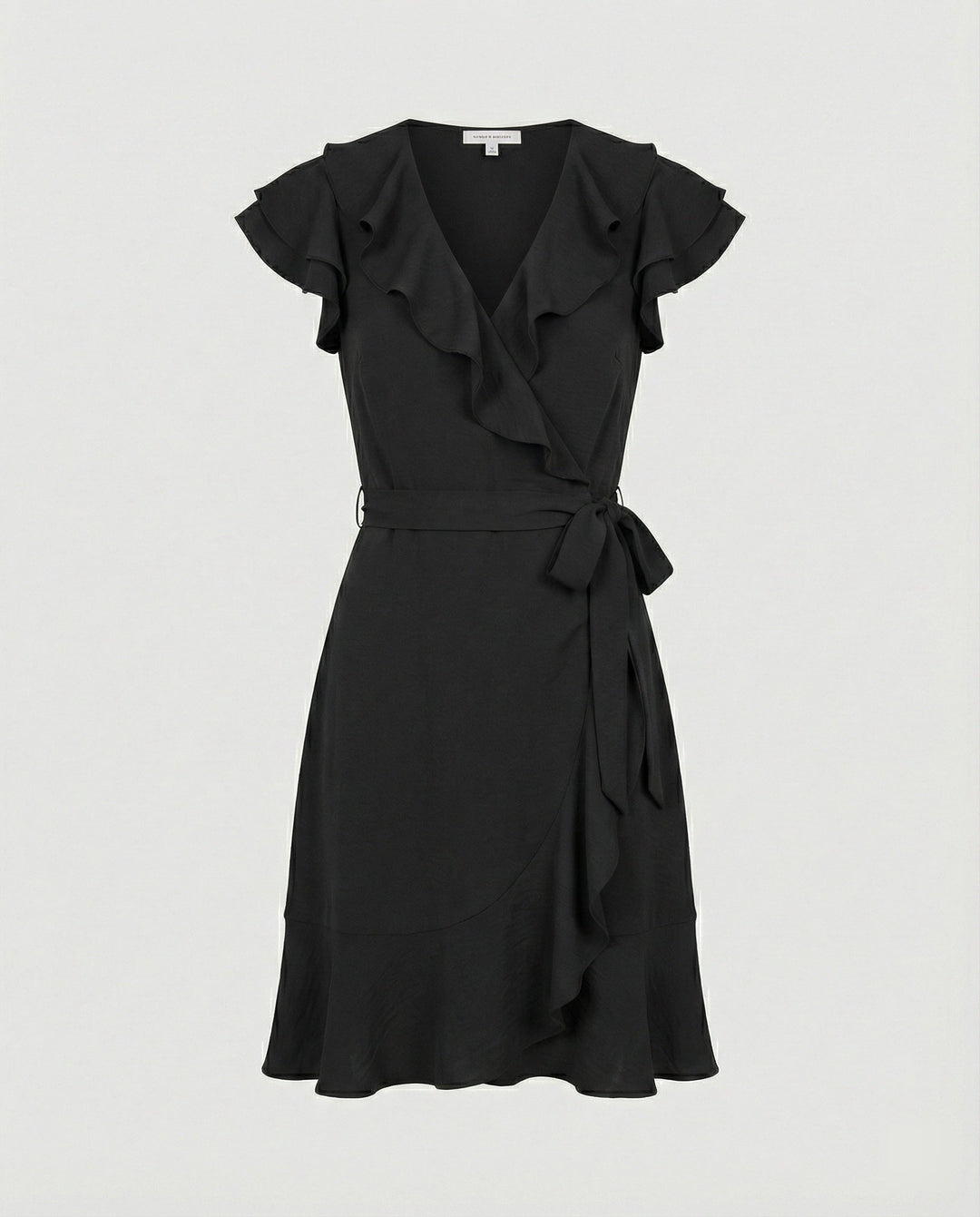 Damen Wickelkleid mit voluminösen Rüschendetails und Taillengürtel
