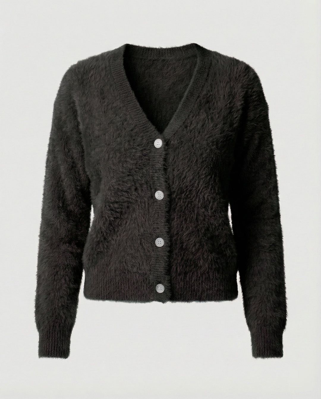 Strickjacke Damen kuschelig mit V-Ausschnitt und Knopfdetails