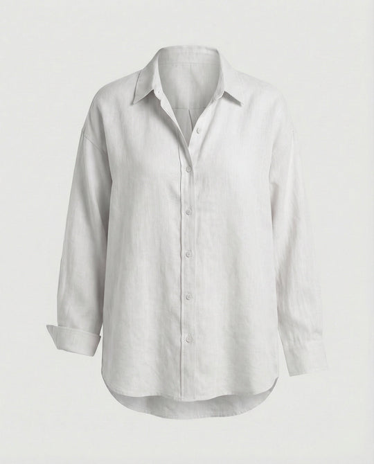 Damen Bluse Leinen Oversize
