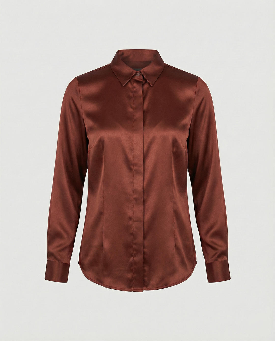Damen Satin-Bluse mit klassischem Kragen