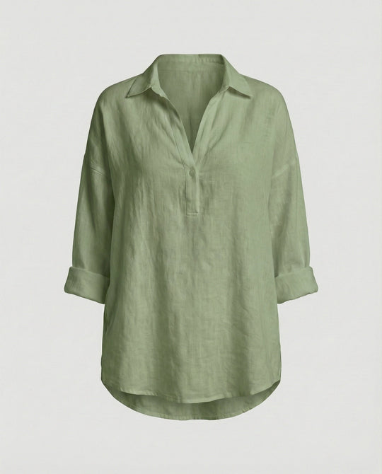 Leinenbluse Damen mit Knopfleiste