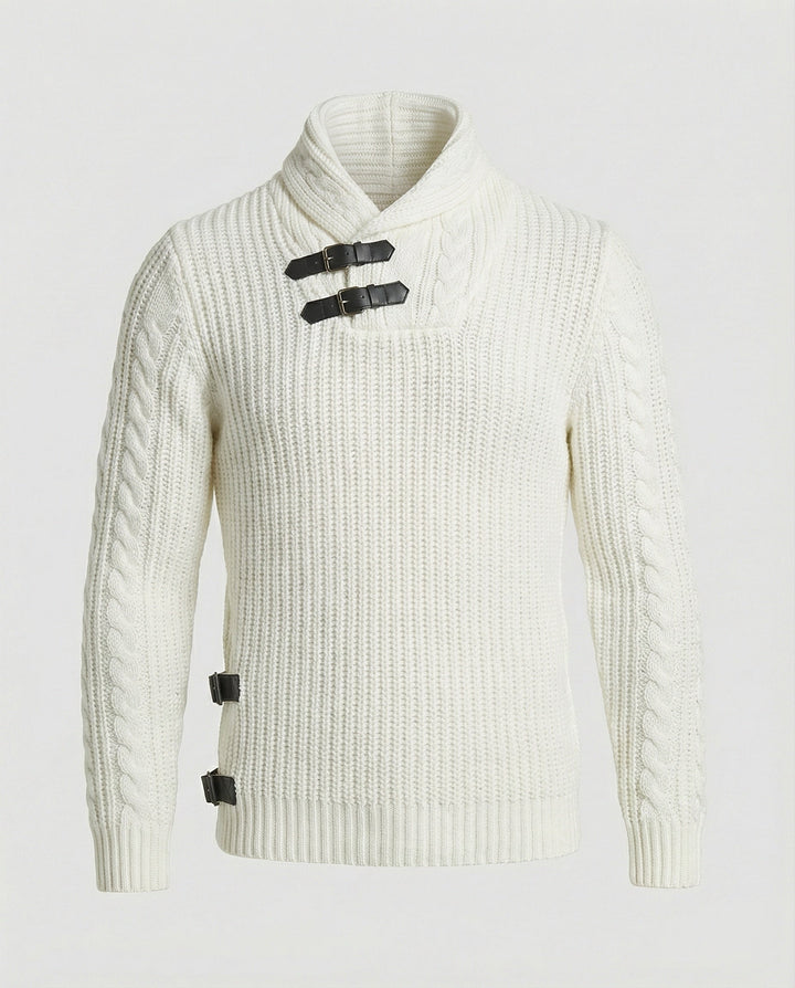 Stylischer Asymmetrischer Strickpullover Herren