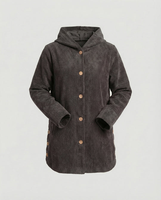 Damen Cord-Kapuzenjacke
