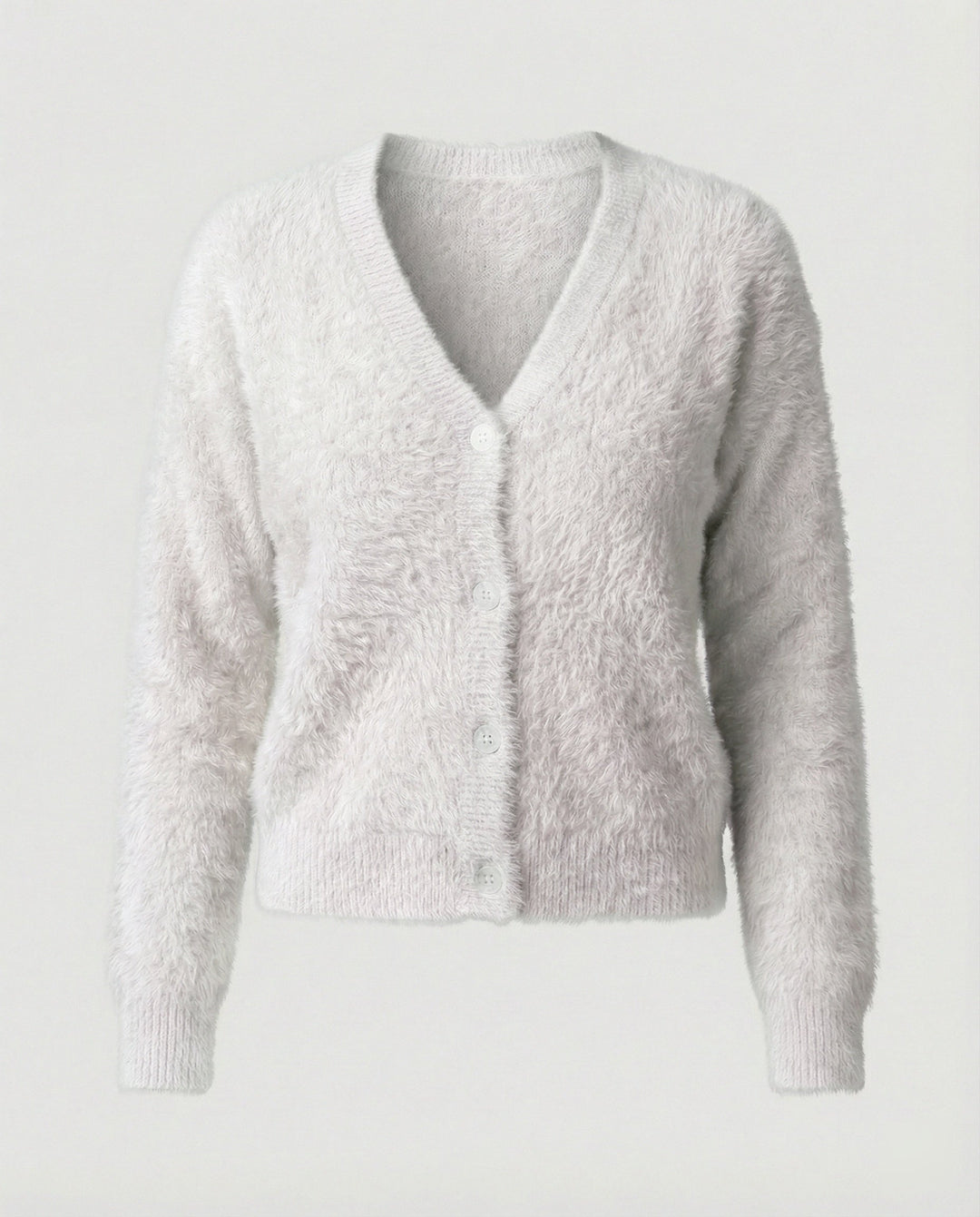 Strickjacke Damen kuschelig mit V-Ausschnitt und Knopfdetails