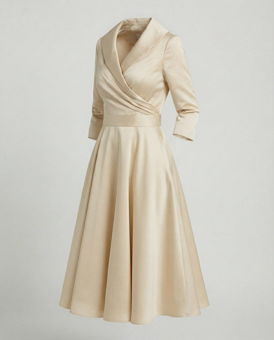 Elegantes Wickelkleid mit breitem Kragen - Vittorelli