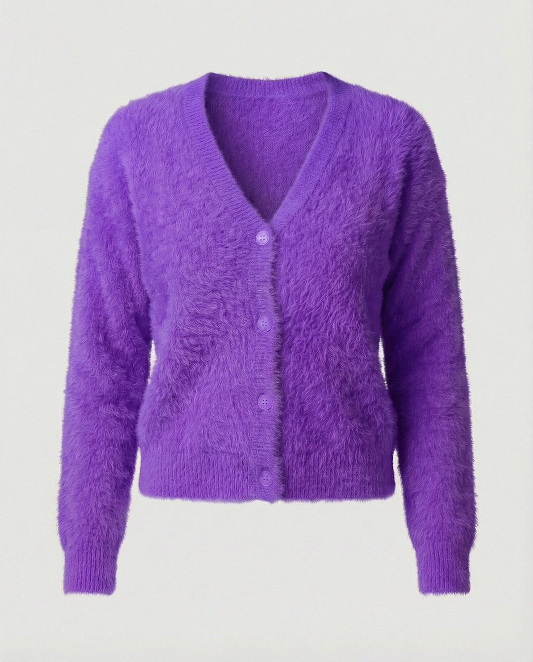 Strickjacke Damen kuschelig mit V-Ausschnitt und Knopfdetails