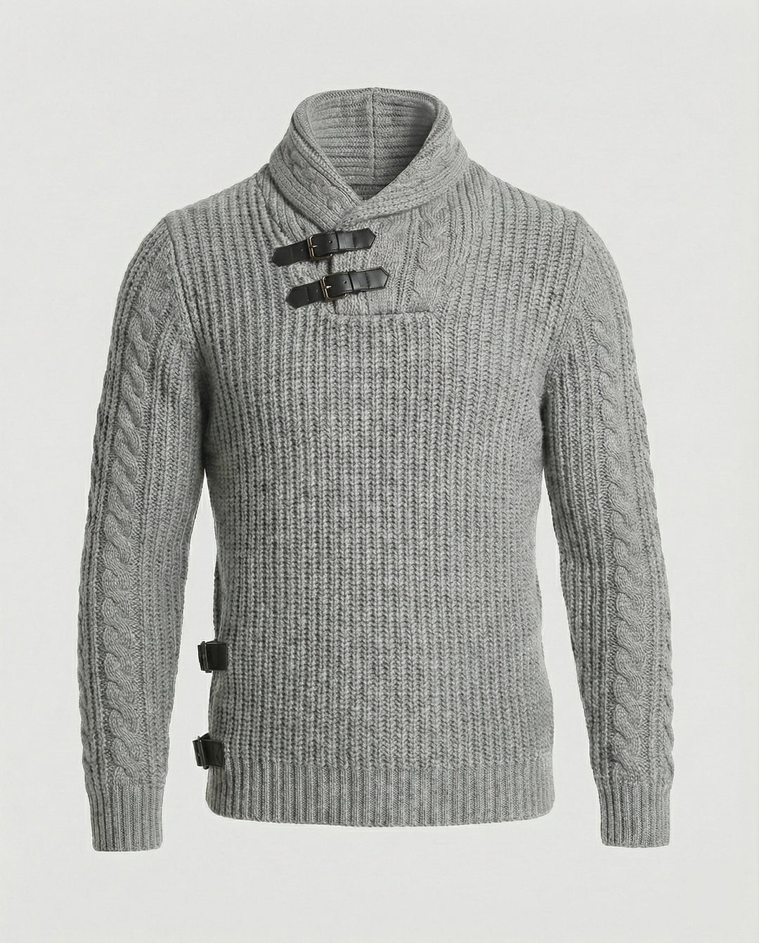 Stylischer Asymmetrischer Strickpullover Herren