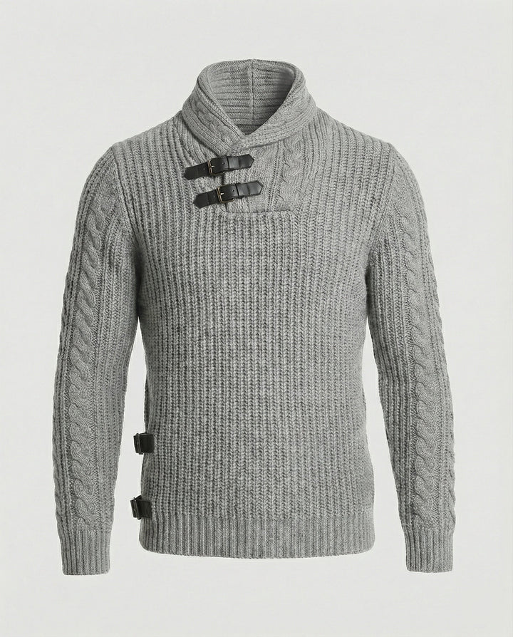 Stylischer Asymmetrischer Strickpullover Herren