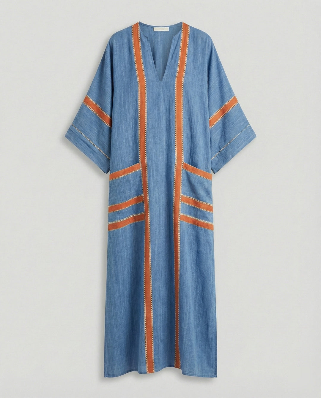 Leinen Kaftan Maxikleid Damen