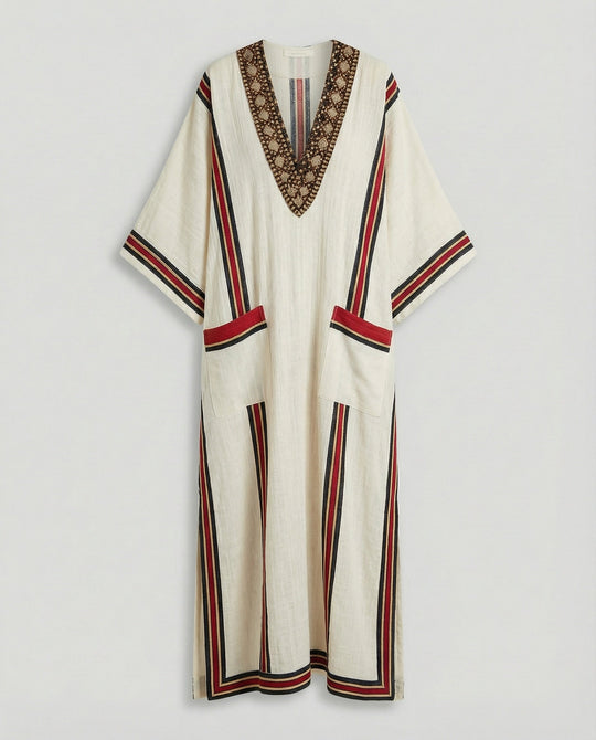 Leinen Kaftan Maxikleid Damen