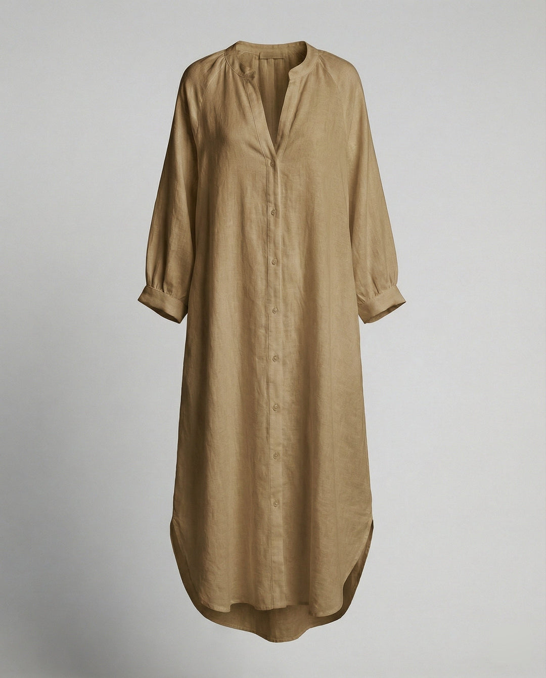 Damen Leinenkleid Kaftan lang