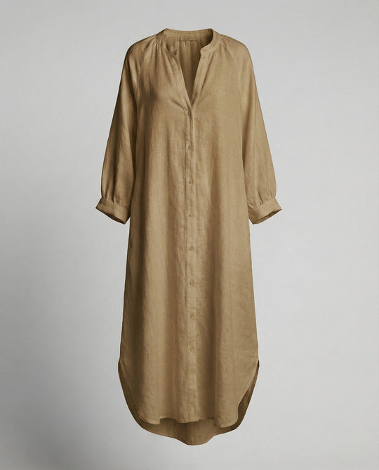 Damen Leinenkleid Kaftan lang