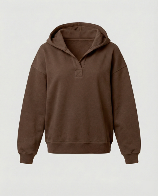 Damen Oversized Kapuzensweatshirt mit lässigem Stehkragen und langen Ärmeln Nord Taschen