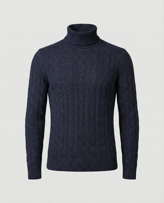 Rollkragenpullover Rippmuster Herren