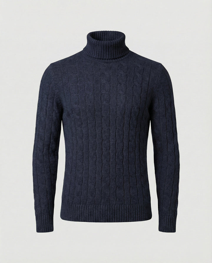 Rollkragenpullover Rippmuster Herren