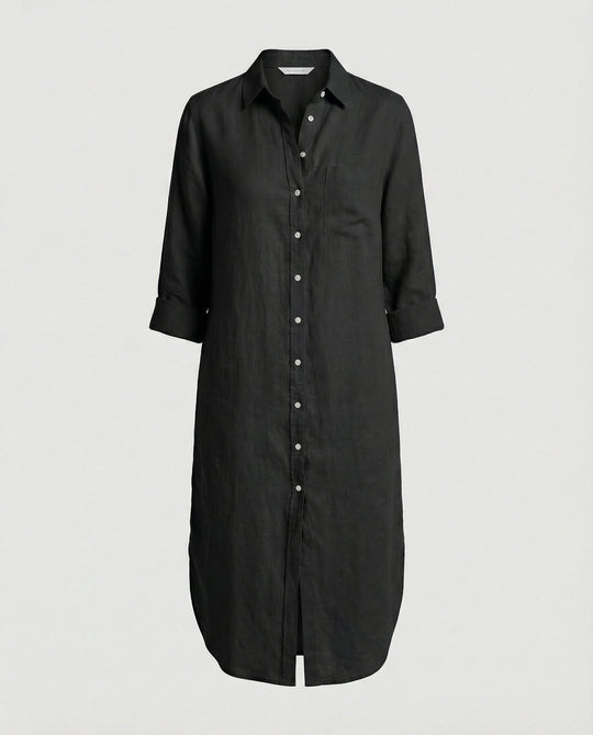 Damen Hemdkleid Oversize Midi