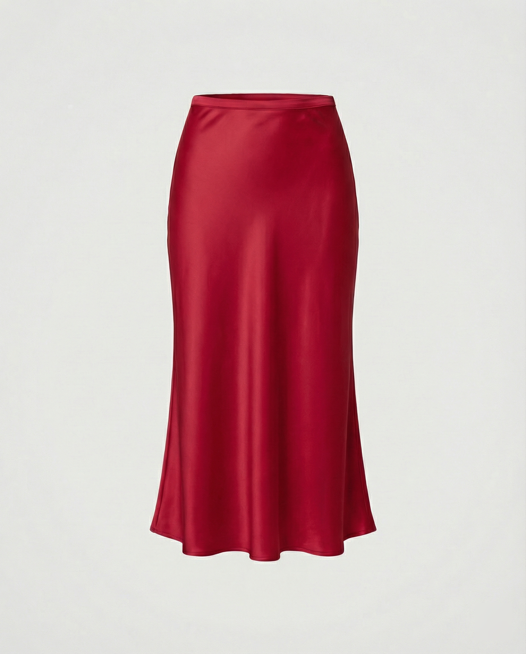 Damen eleganter Midirock mit sanftem Schnitt und hohem Bund