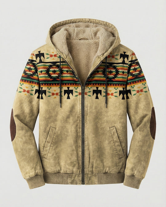 Tribal Print Kapuzenjacke Herren