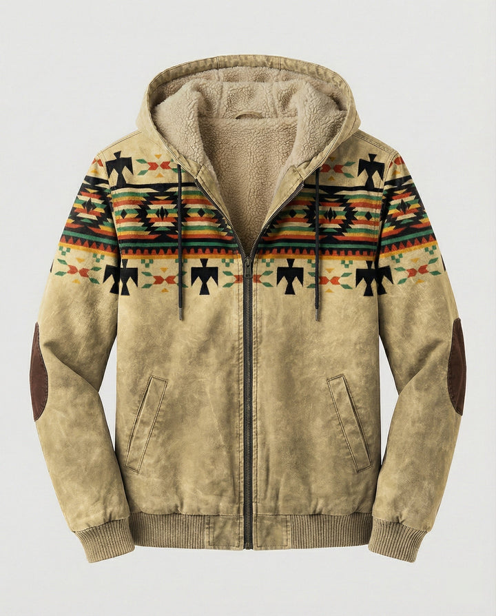Tribal Print Kapuzenjacke Herren