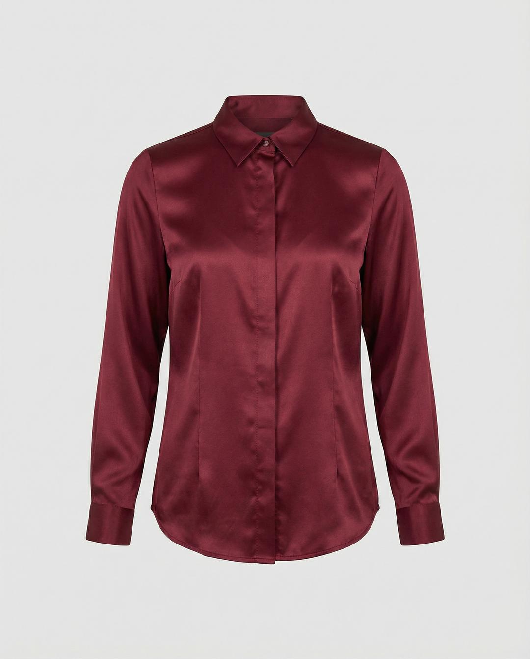 Damen Satin-Bluse mit klassischem Kragen