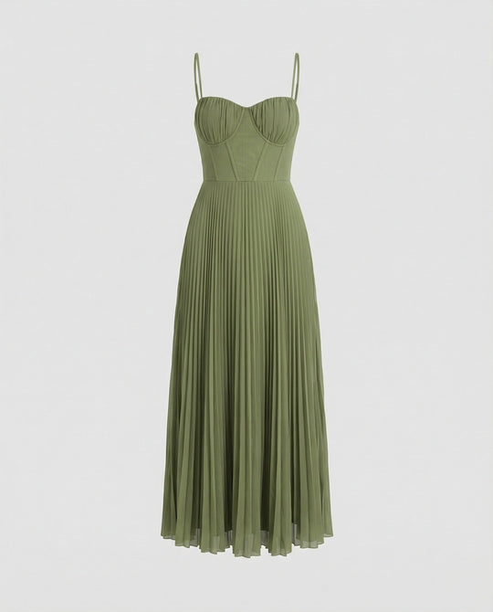 Nord Taschen | Midi Ärmellos Kleid Mit Gefälteltem Tüll-Bustier