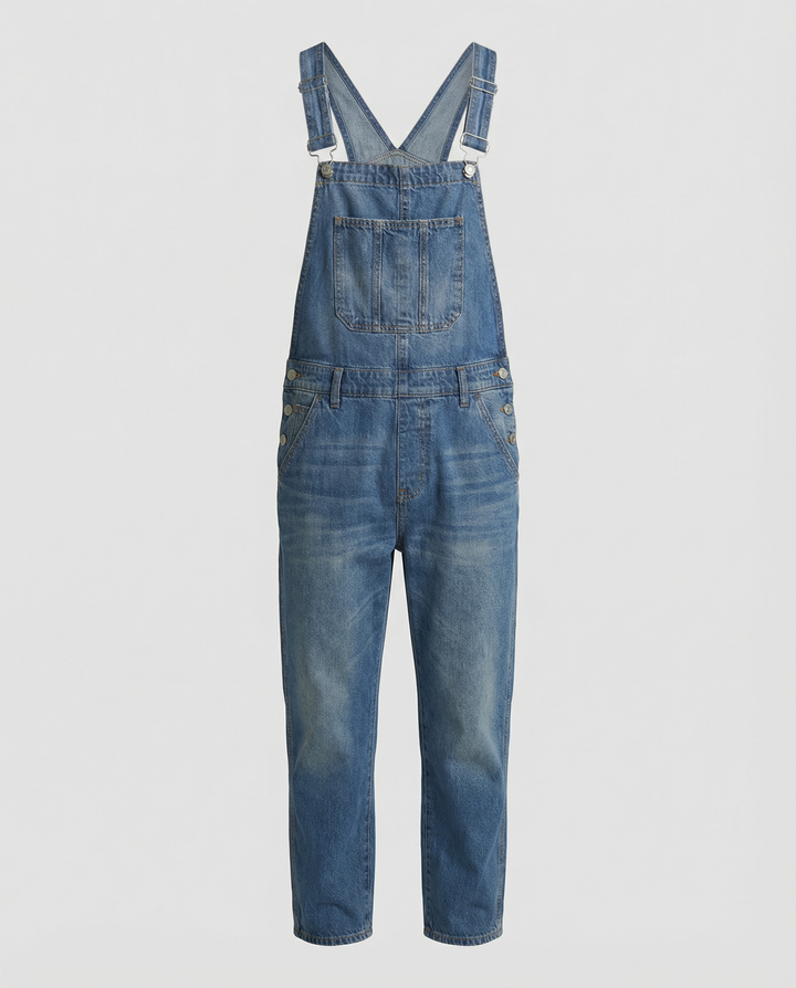 Herren Jeans Latzhose robust mit verstellbaren Trägern