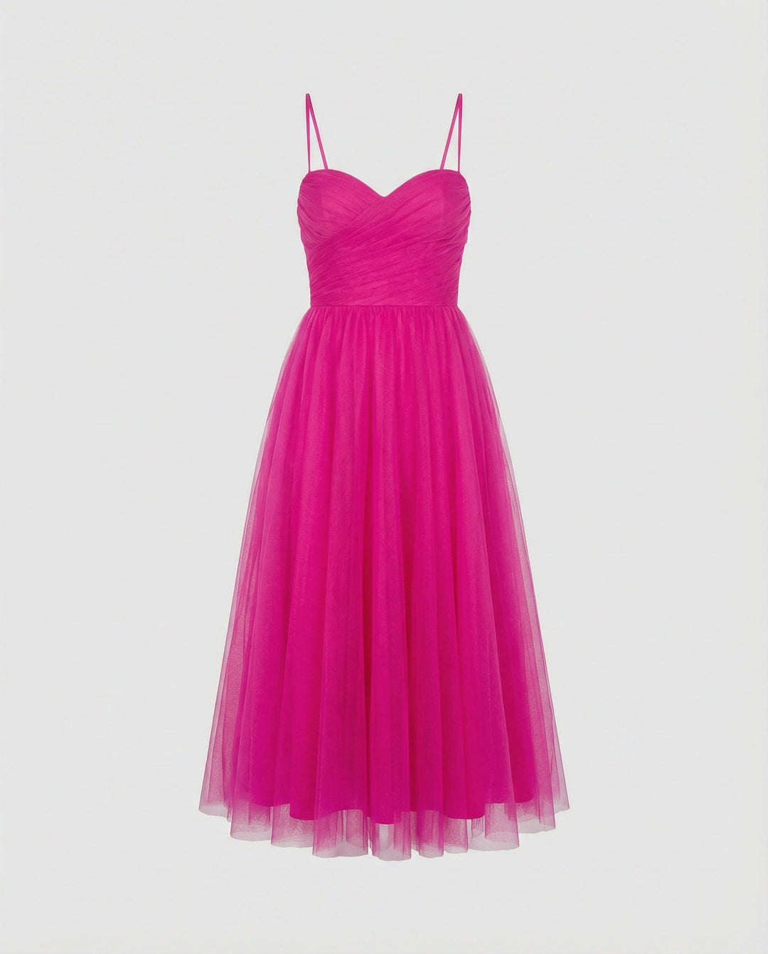 Damen Tüll Maxikleid mit Herz Ausschnitt - Arvani