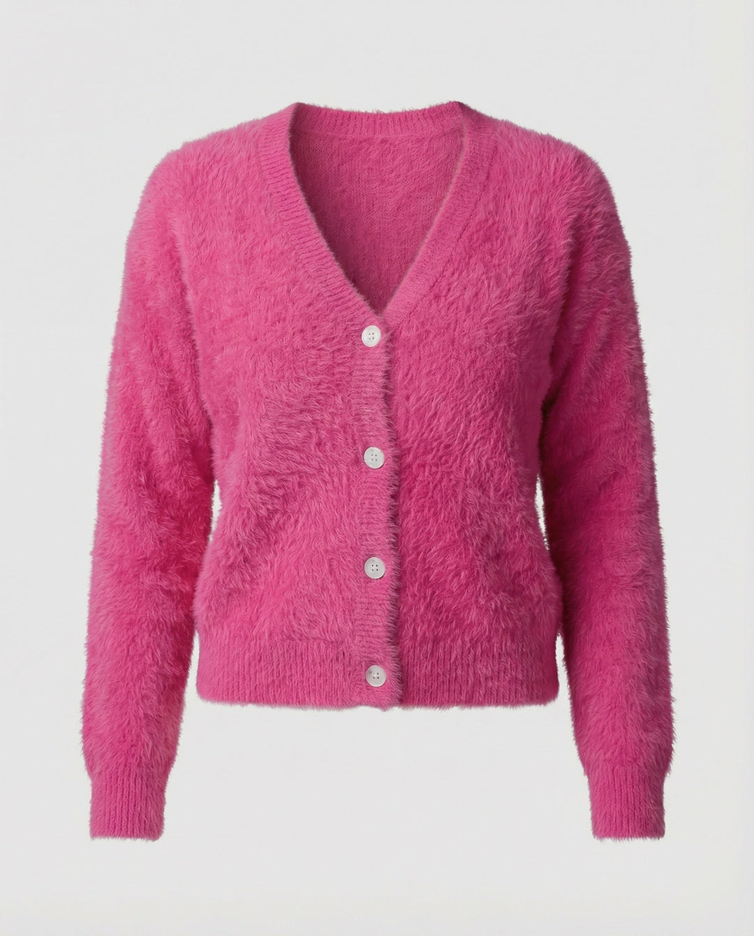 Strickjacke Damen kuschelig mit V-Ausschnitt und Knopfdetails