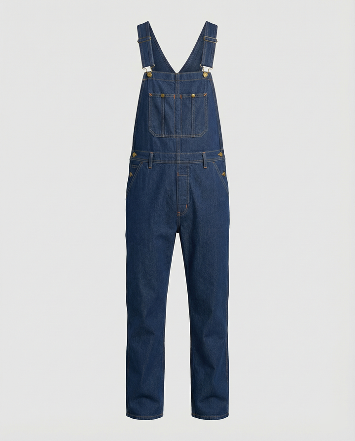 Herren Jeans Latzhose mit Taschen und verstellbarem Träger
