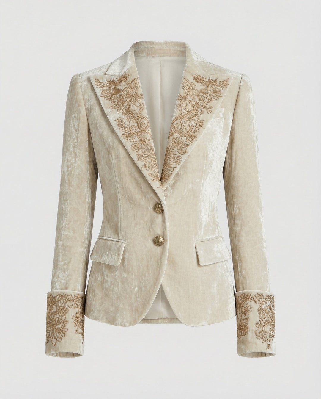Damen Blazer Samt Stickerei