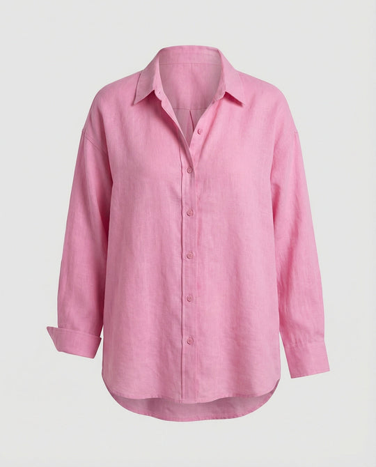 Damen Bluse Leinen Oversize