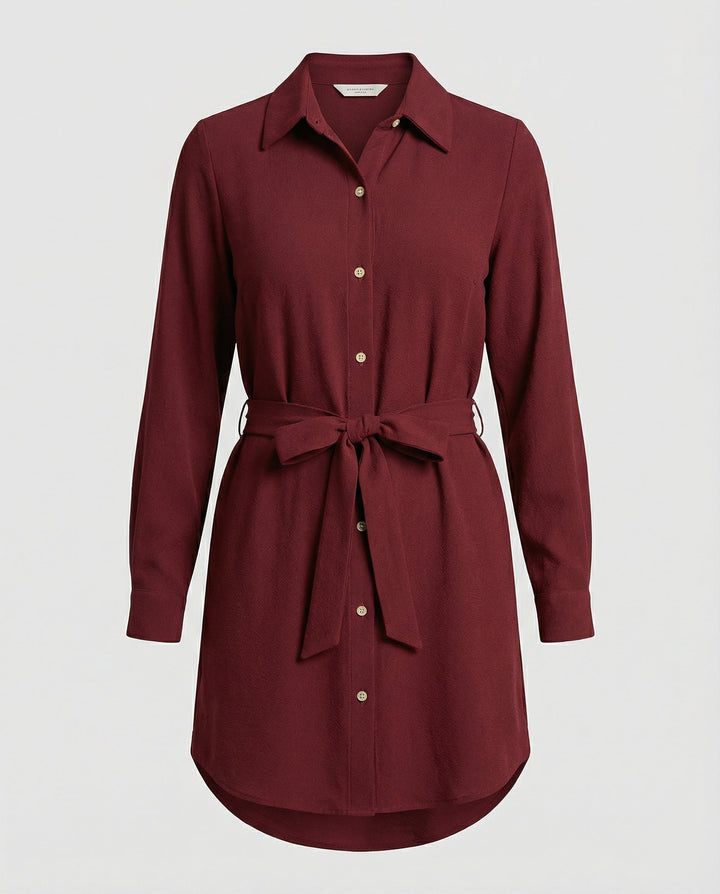 Freizeitkleid Damen knielang mit Knopfleiste