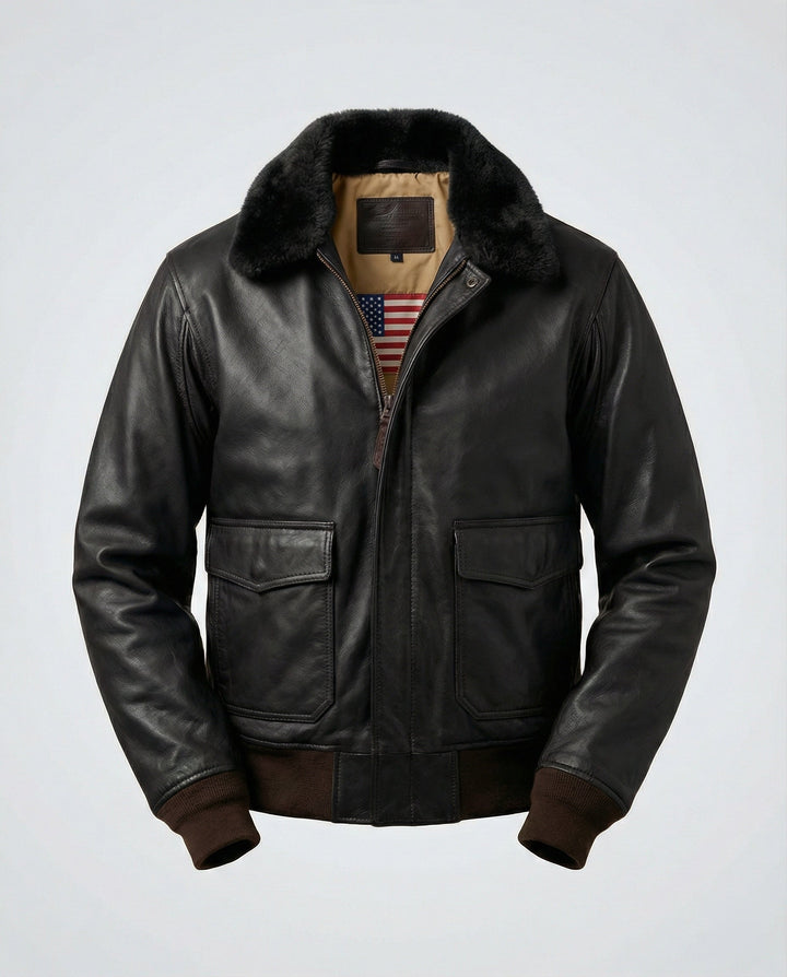 Stylische Warme Lederjacke