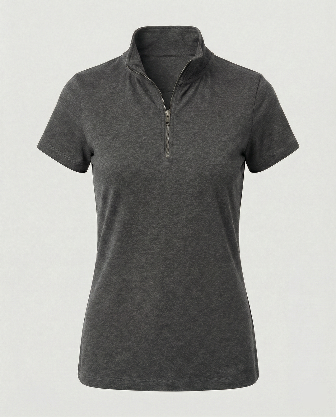 Damen Poloshirt mit kurzem Reißverschluss und figurbetontem Schnitt
