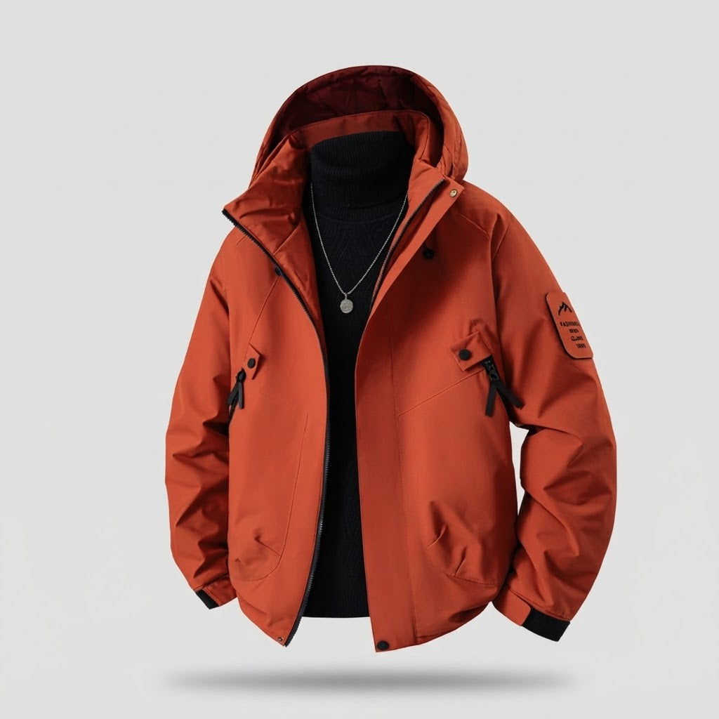 Herren Thermisch gefütterte Outdoorjacke mit Kapuze, winddicht und wasserabweisend Nord Taschen