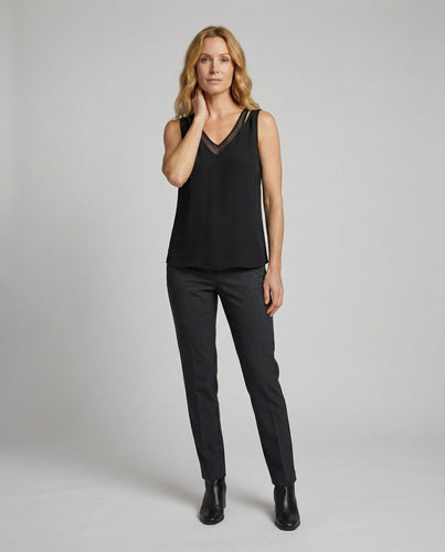 Damen Netzdetail Chiffon-Hemdchen