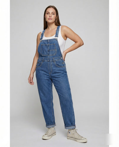 Damen Lockere Verstellbare Träger Denim Denim-Latzhose - Arvani