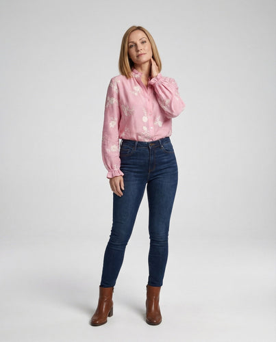 Bestickte Bluse Mit Ballonärmeln Damen