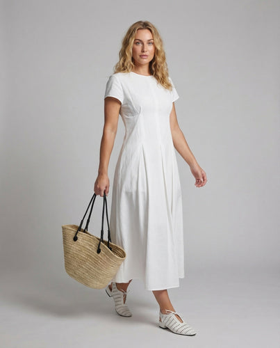 Damen Baumwollmix Midikleid in A-Linie